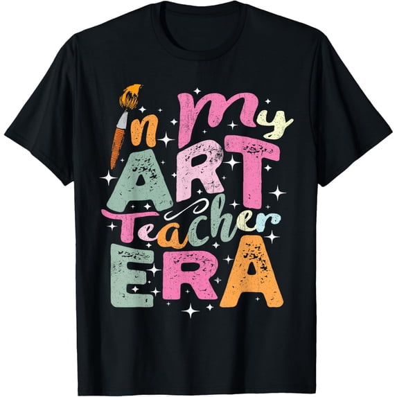 In My Art Teacher Era Teaching Future Artist Back To School T-ShirtMen and women, White Black T-shirt, size: Extra large S-4XL