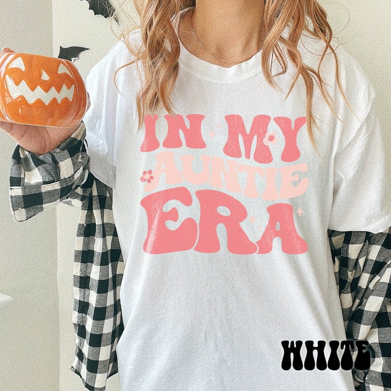 Werbavi 'In My Tia Era' Shirt - Funny Auntie Graphic Tee, Oversized Cotton T-Shirt For Women, Cool Aunt Gift