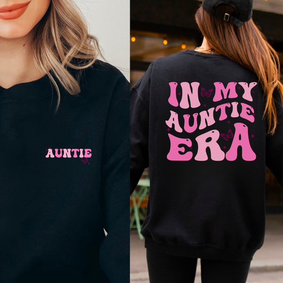 In My Auntie Era Sweatshirt, Aunt Era, Eras Shirt, Oversized Aunt Shirt, Retro Aunt Sweatshirt, Baby Announcement for Aunt, Funny Aunt Shirt