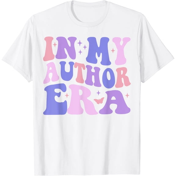 In My Author Era Writer Funny Reading Writing Author T-Shirt100% pure cotton white short-sleeved T-shirts for men and women