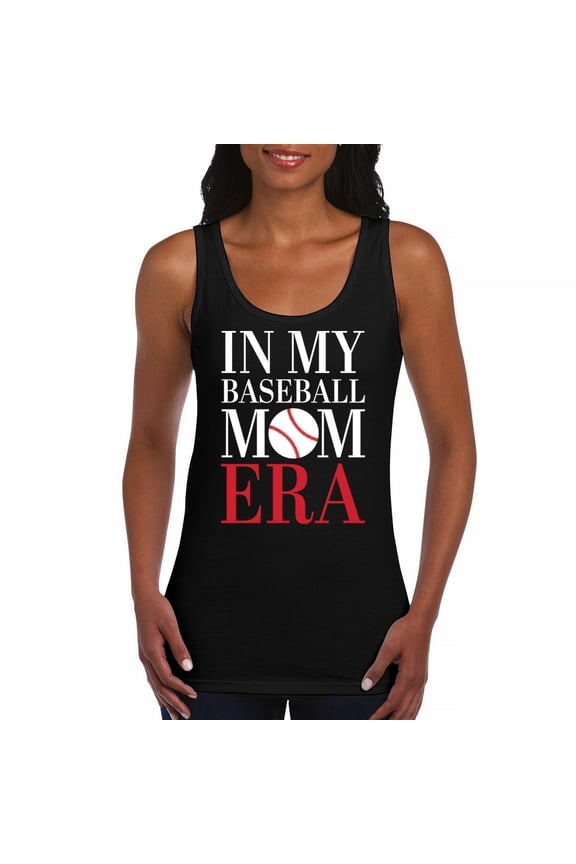 In My Baseball Mom Era Women's Tank Top Funny Mom of Boys Best Team Supporter Mother Active Sports Child Mommy