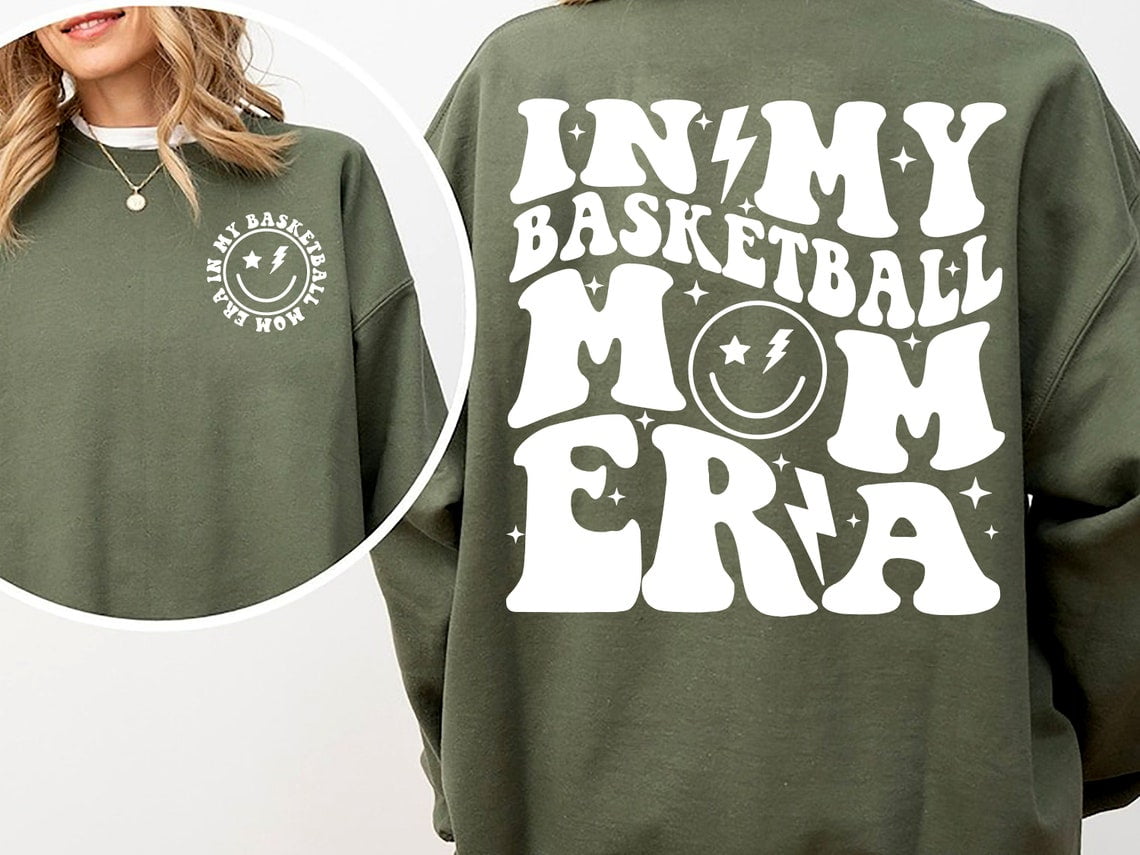 In My Basketball Mom Era Sweatshirt, Basketball Mom Shirt, Retro ...