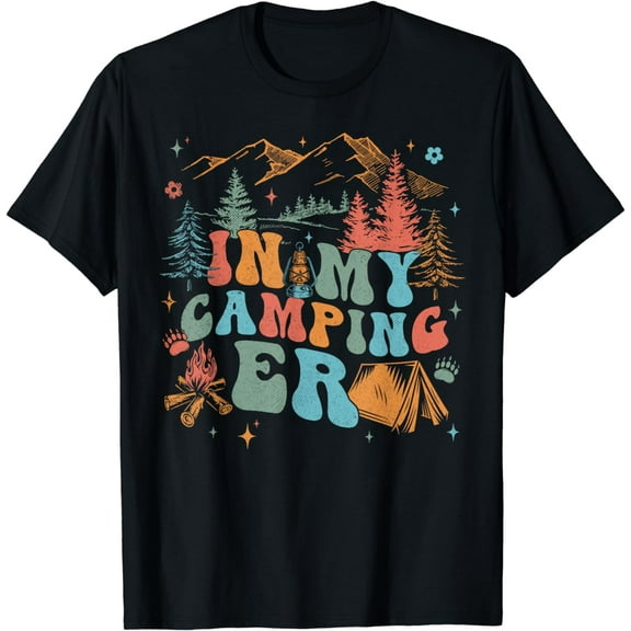 In My Camping Era Retro Wavy Groovy Style For Camper T-Shirt