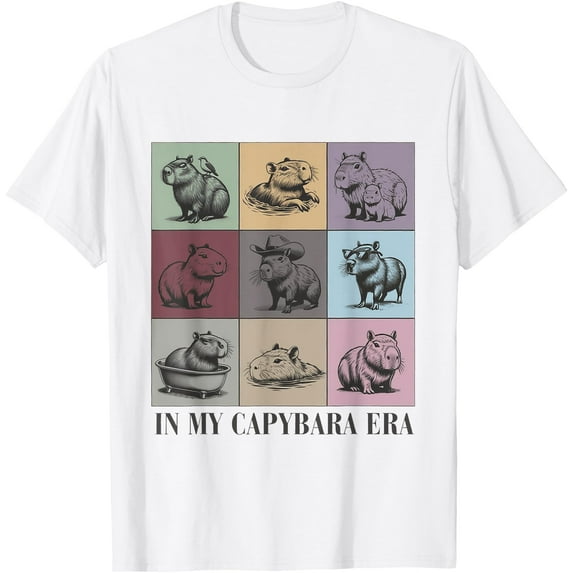In My Capybara Era Tour Music Lover Gift Unisex T-Shirt for Men Women Kids Toddler,White Color,Size M