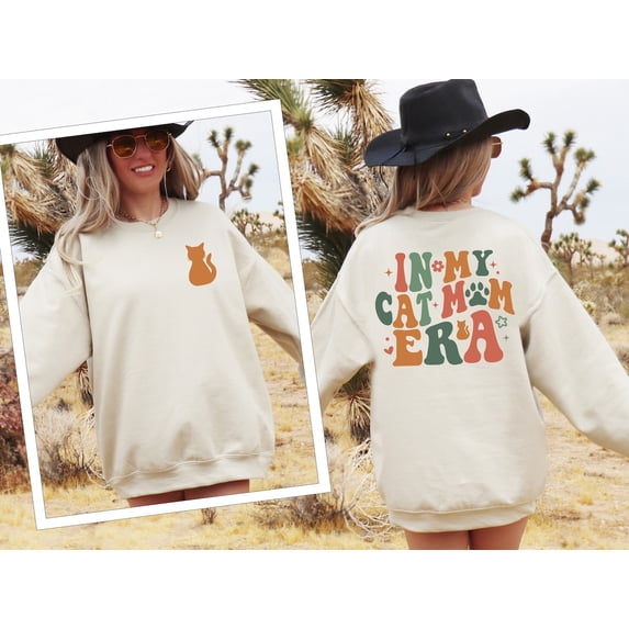 In My Cat Mom Era Sweatshirt, Cat Mom Era Shirt, Cat Mom Gift T-Shirt, Funny Mom Crewneck, Cat Mom Birthday Gift