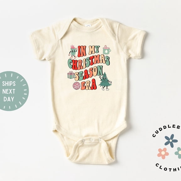 In My Christmas Season Era Baby Bodysuit, Retro Christmas Holiday Baby, First Christmas, Baby Gift