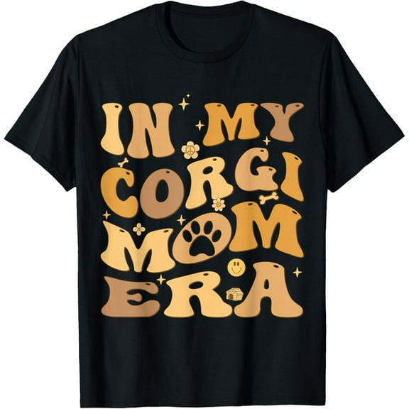 In My Corgi Mom Era Groovy Pembroke Welsh Corgi Dog Owner T-Shirt