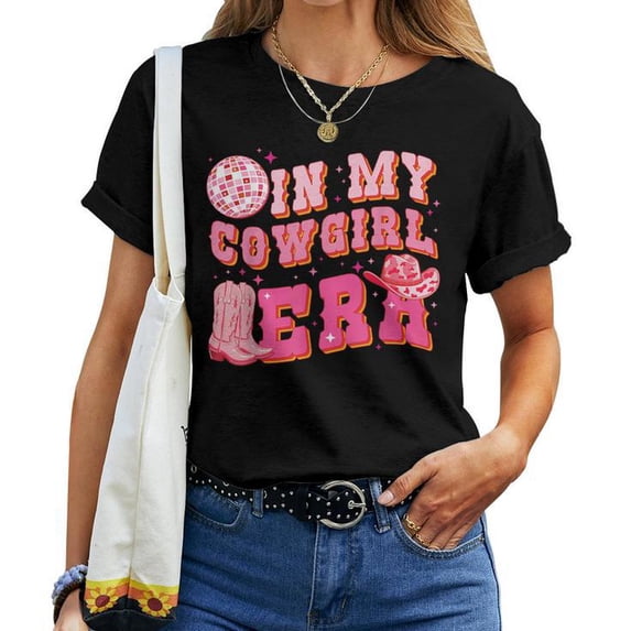 In My Cowgirl Era Western Rodeo T-Shirt for Women – Stylish Rodeo Girls Graphic Tee – Western Country Fashion Shirt – Casual Cowgirl Apparel