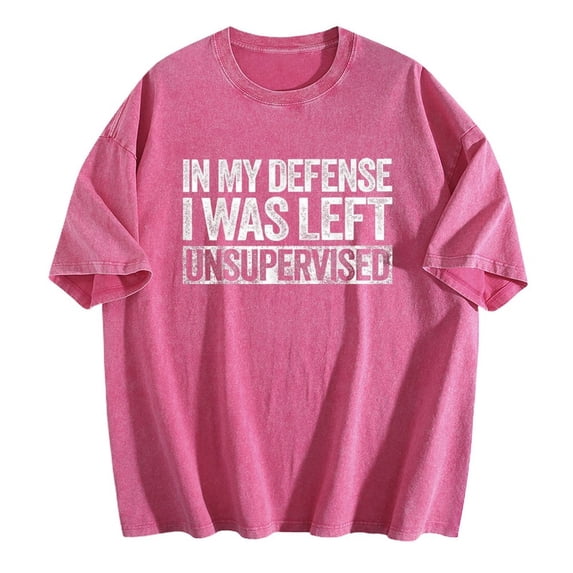 In My Defense I Was Left Unsupervised Graphic Novelty Sarcastic Humor Mens T-Shirt