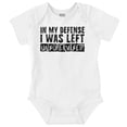 thumbnail image 1 of In My Defense I Was Left Unsupervised Romper Boys or Girls Infant Baby Brisco Brands 12M, 1 of 1