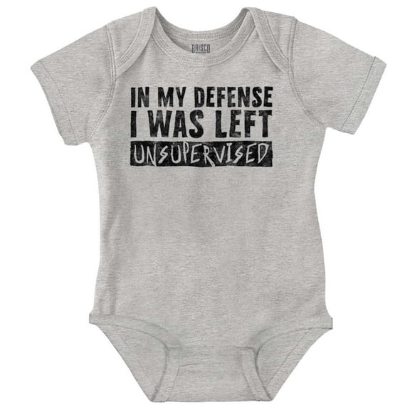 In My Defense I Was Left Unsupervised Romper Boys or Girls Infant Baby Brisco Brands 6M