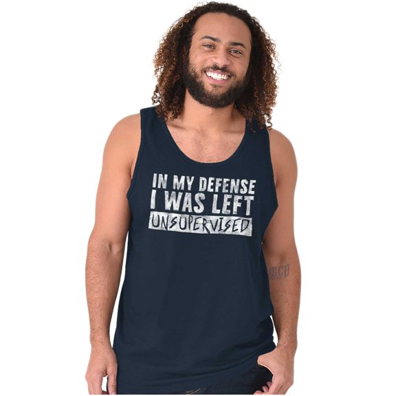 In My Defense I Was Left Unsupervised Plus Size Graphic Tank Top Brisco Brands 2X