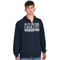 thumbnail image 1 of In My Defense I Was Left Unsupervised Unisex Fleece Graphic Zip Up Hoodie Brisco Brands 2X, 1 of 5