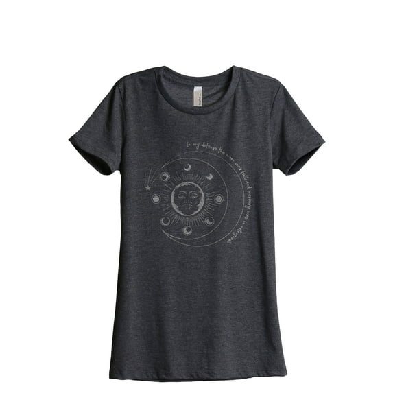In My Defense The Moon Was Full Women's Fashion Relaxed T-Shirt Tee Charcoal Gray Medium