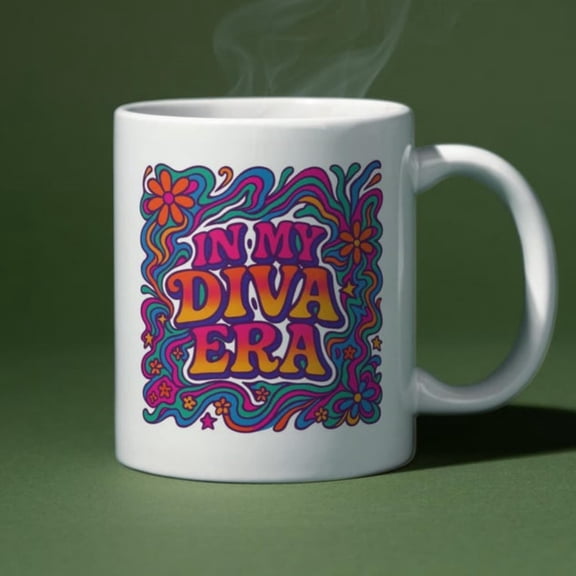In My Diva Era oz Ceramic Mug - Fashion Queen - encer - Stand Out From the Crowd - Disco Diva.