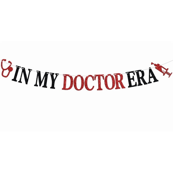 In My Doctor Era Banner, Congrats Doctor/Future PhD Bunting Sign, 2024 Medical College/Universary Graduation Party Decorations Supplies