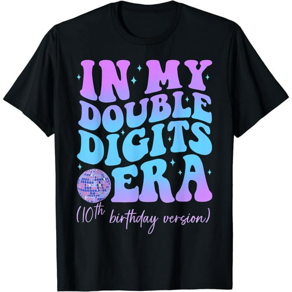 In My Double Digits Era 10th Birthday Version Groovy Retro T-Shirt