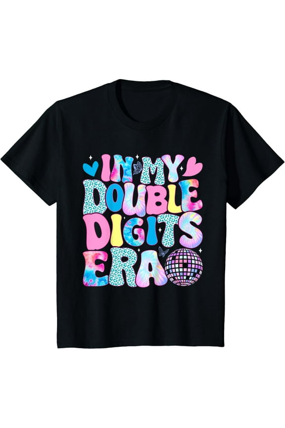 In My Double Digits Era Retro 10 Year Old 10th Birthday Girl T-Shirt