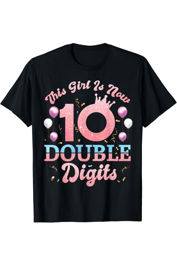 In My Double Digits Era Retro 10 Year Old 10th Birthday Girl T-Shirt