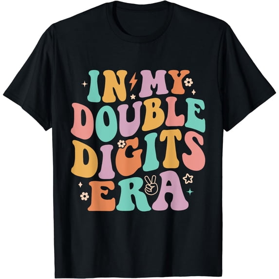 In My Double Digits Era Retro Groovy 10th Birthday Girls T-Shirt