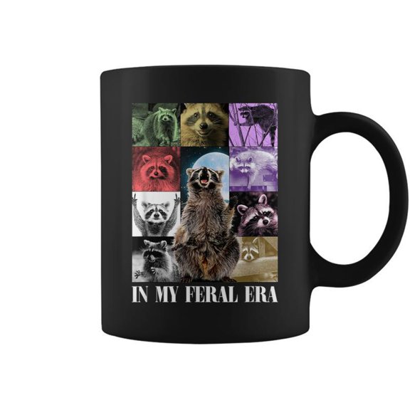 In My Feral Era Awesome Raccoon Raccoon Cringy Meme Coffee Mugs