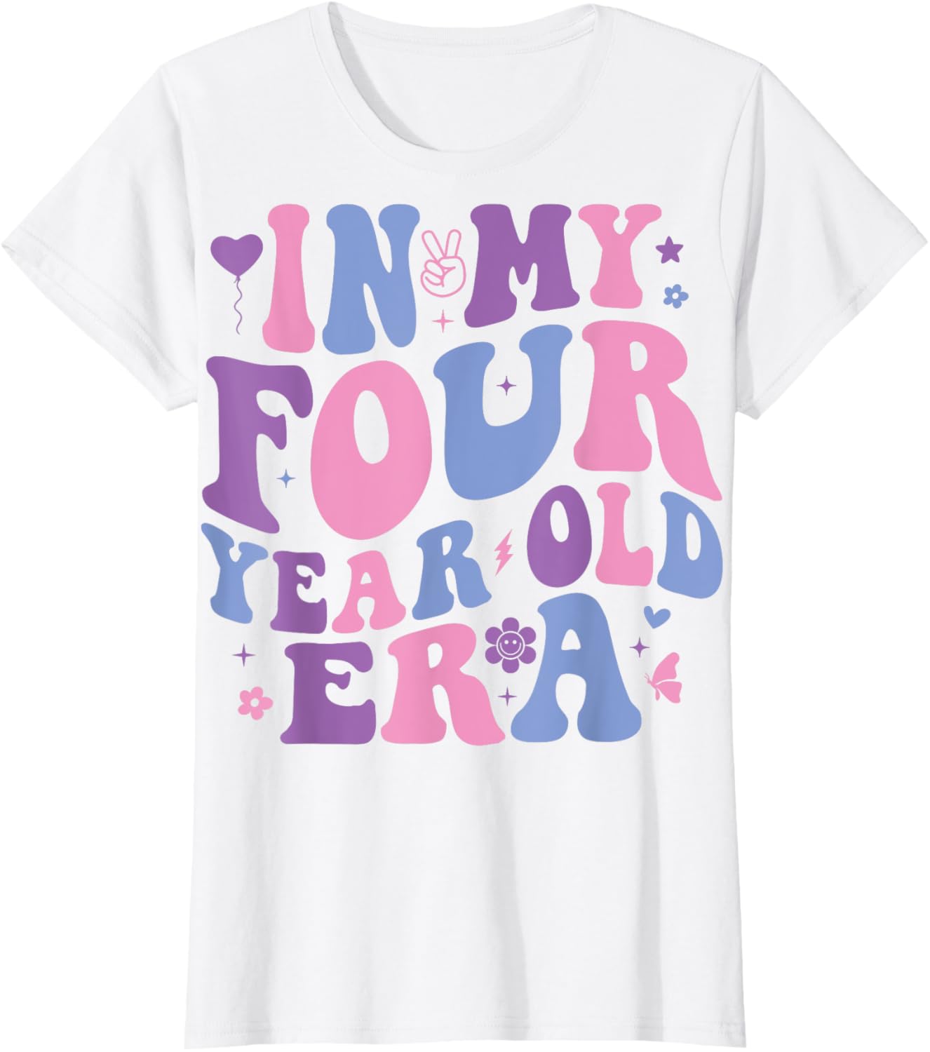 In My Four Year Old Era Girl Boy 4th Birthday 4 Year Old TShirt