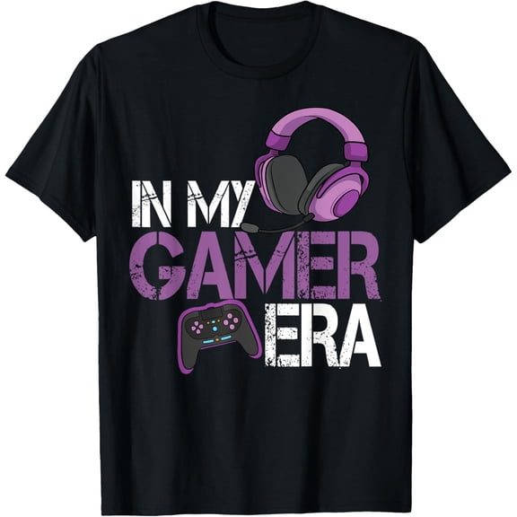 In My Gamer Era Headset Graphic Video Games Gamer Funny T-Shirt