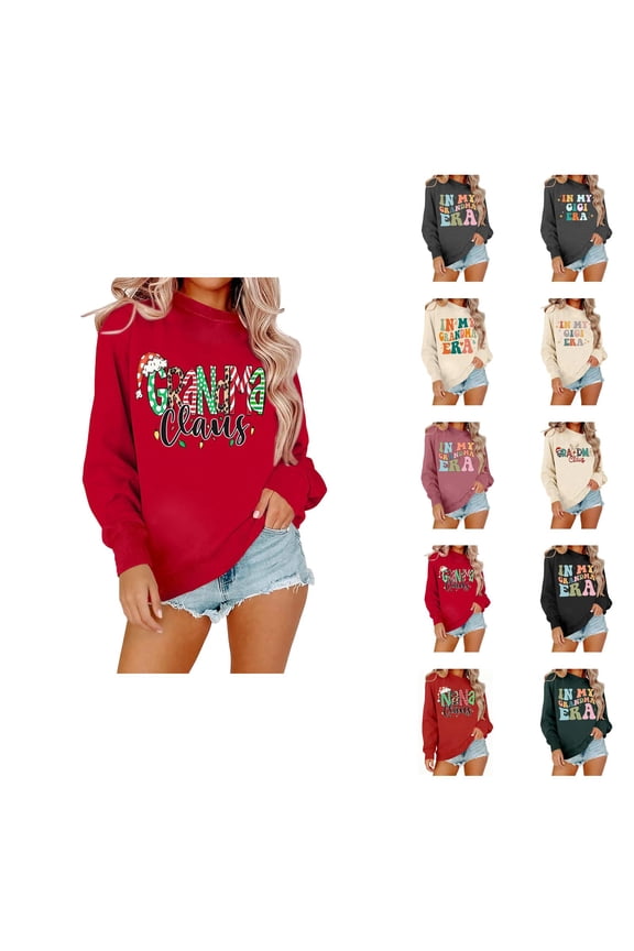 In My Grandma Era Sweatshirts for Women Long Sleeve Crewneck Grandma Sweatshirt Mothers Day Pullover Tops