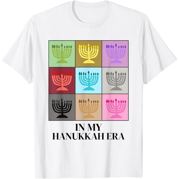 In My Hanukkah Era Ugly Jewish Xmas Funny Christmas Hanukkah T-ShirtMen and women can wear white T-shirts, gifts. Age: M,，L，XL，2XL,3XL, 92XL