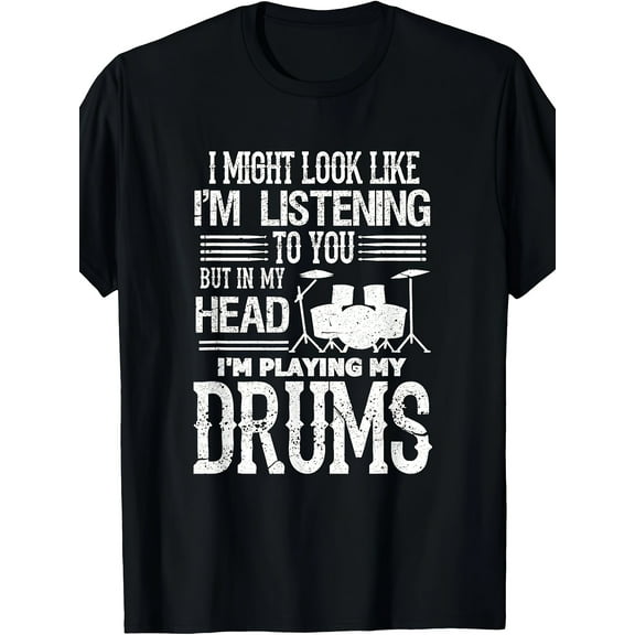 In My Head I'm Playing My Drums Funny Drummer T-Shirt
