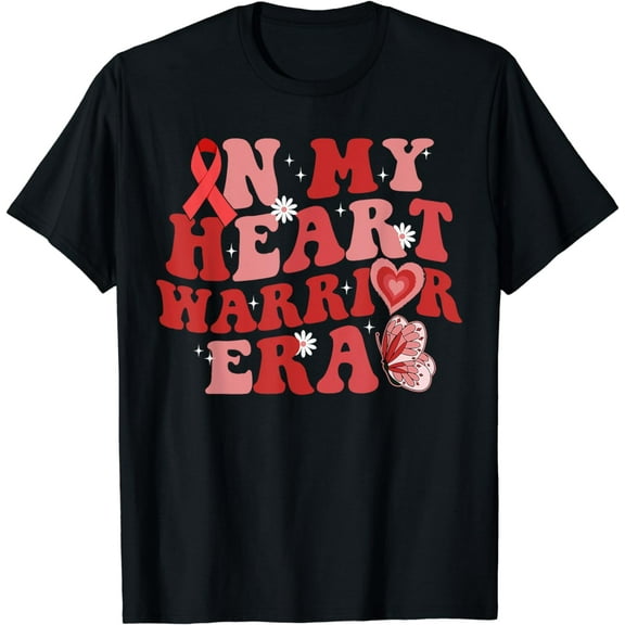 t-shirt In My Heart Warrior Era CHD Heart Disease Awareness T-ShirtMen and women can wear, black T-shirts, gifts. Age: M,L,XL 2XL, 3XL, 4XL