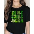 thumbnail image 1 of In My Lucky Era St Patricks Day Paddy Day Retro Disco Funny T-Shirt-100% Cotton Comfortable & Breathable For Summer, Spring, 1 of 6