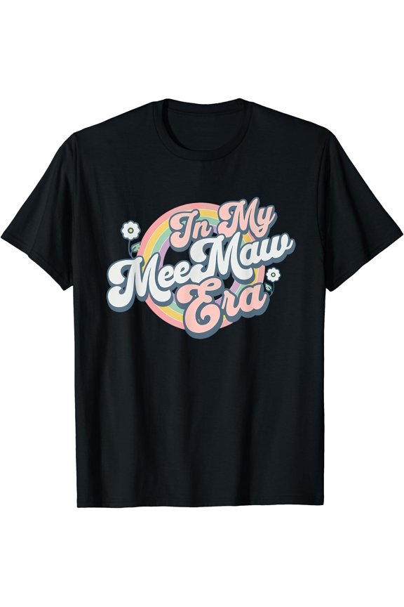 In My Meemaw Era Groovy Retro T-Shirt, Unisex T-Shirt