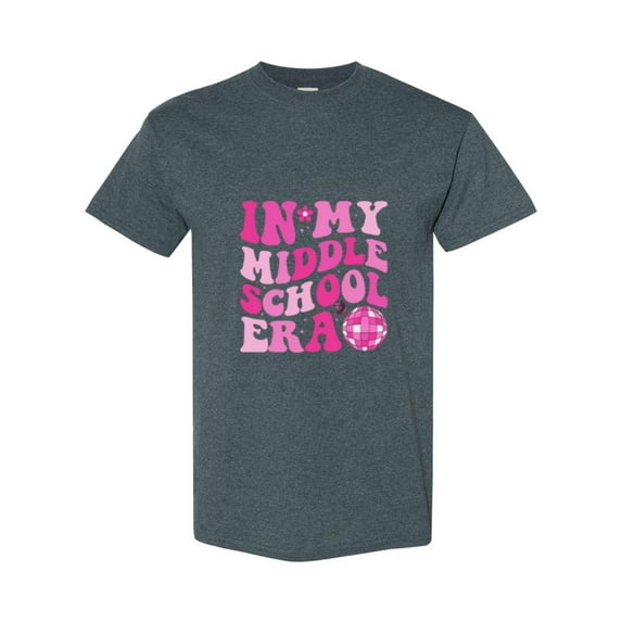 In My Middle School Era A Groovy Back To School Student Saying Unisex T-Shirt, up to size 5XL