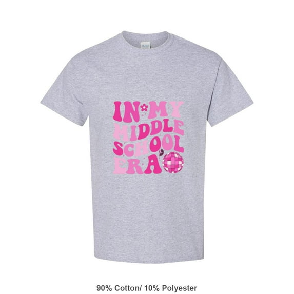 In My Middle School Era A Groovy Back To School Student Saying Unisex T-Shirt, up to size 5XL