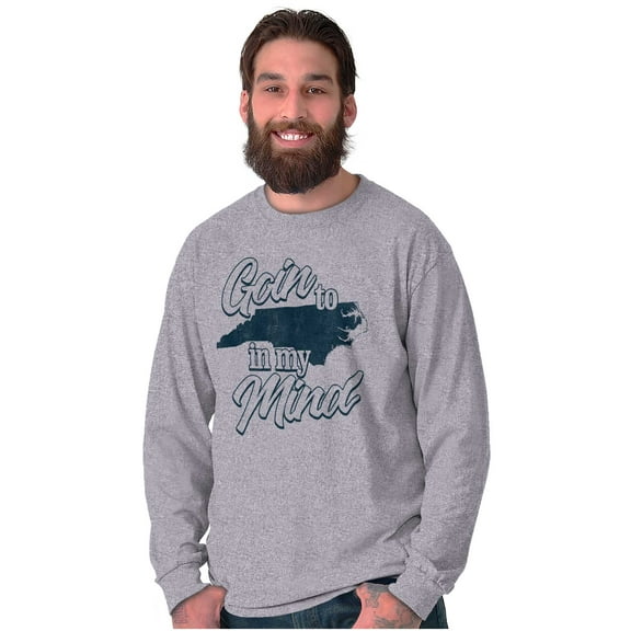 In My Mind Going to North Carolina Plus Size Long Sleeve Graphic Tee Shirt Brisco Brands 3X