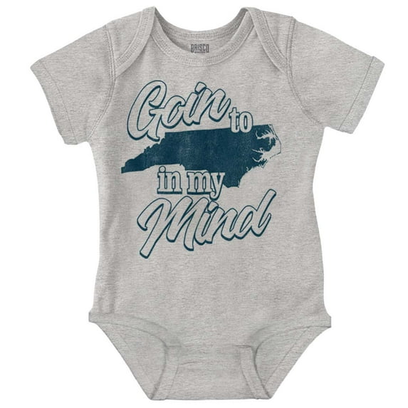 In My Mind Going to North Carolina Romper Boys or Girls Infant Baby Brisco Brands NB