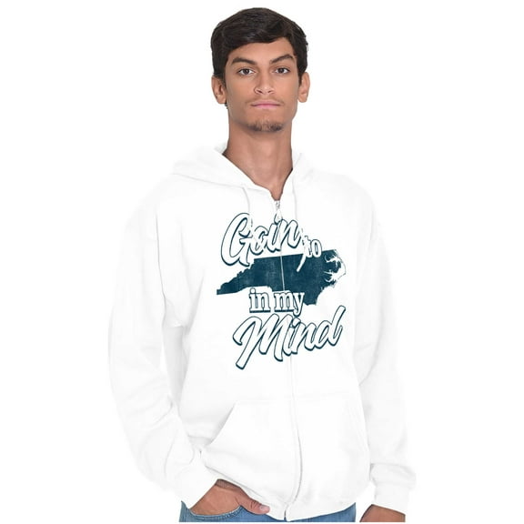 In My Mind Going to North Carolina Zip Up Hoodie Men's Women's Brisco Brands L