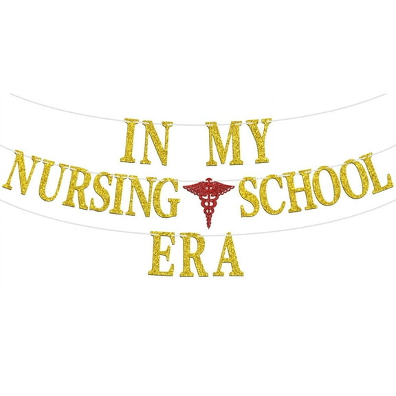 In My Nursing School Era Banner, Congrats Nurse/Future RN Bunting Sign, 2024 Nurse Grad Graduation Party Decorations Supplies