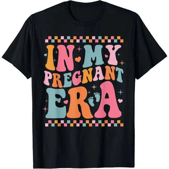 In My Pregnant Era Funny Pregnancy Announcement Trendy Unisex T-Shirt, up to size 5XL