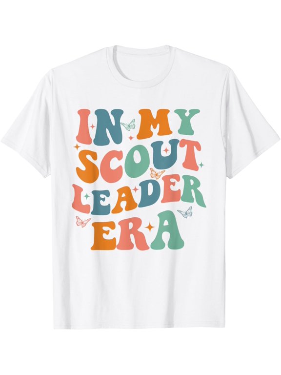 In My Scoutt Leader Era Groovy Retro Troop Scouting Camping T-Shirt mens t shirt,white,women,funny,misfits,men,journey