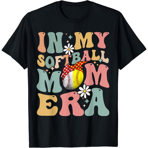 In My Softball Mom Era Funny Softball Mama Mother's Day Gift T-Shirt