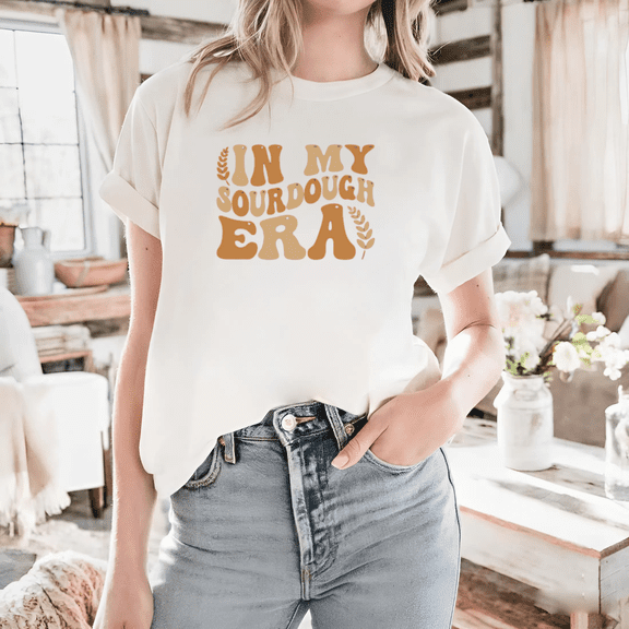 In My Sourdough Era Funny Bread Baking Meme Vintage Quote Unisex T-Shirt up to size 5XL