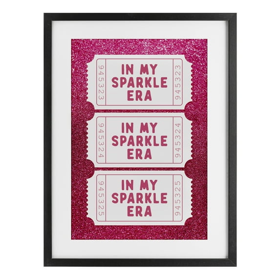 Stupell Industries In My Sparkle Era Tickets Black Framed Print Under Glass, design by Lettered and Lined, 20 x 14