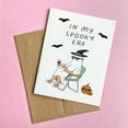 thumbnail image 1 of “In My Spooky Era” Greeting Card – Funny Ghost Design with Witch Hat – Perfect for Halloween and Autumn Celebrations – Envelope Included, 1 of 3