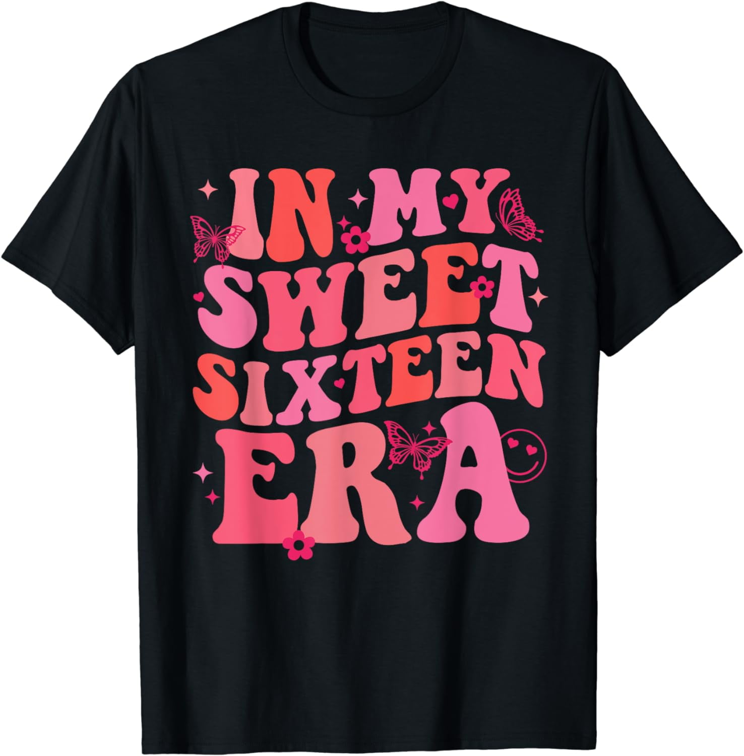 In My Sweet Sixteen Era 16th Birthday Version Groovy Retro T-Shirt