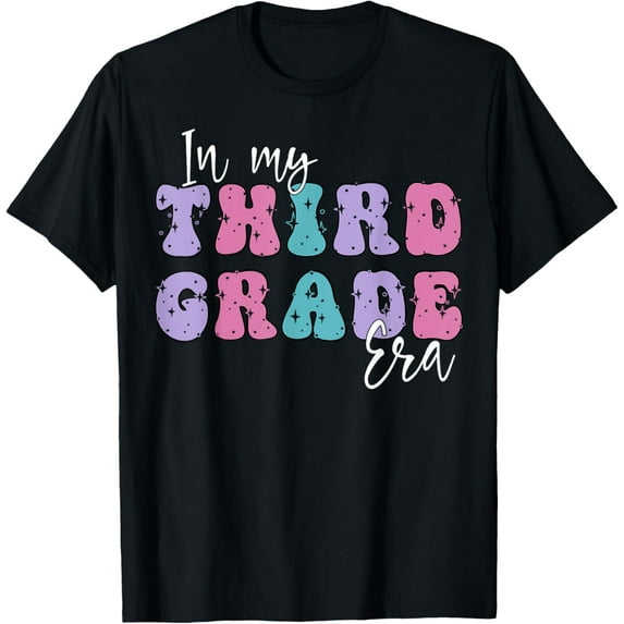 In My Third 3rd Grade Era Groovy Back To School Teacher Kids T-Shirt