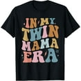 thumbnail image 1 of In My Twin Mama Era Mom Pregnancy Announcement T-ShirtMen and women, Black T-shirt, size: Extra large, 1 of 4