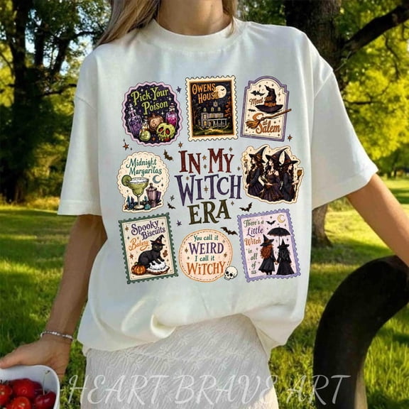 In My Witch Era, Halloween Witch Stamps, Owens Sisters Inpired, Funny Witchcore Gift, Vintage Witchy Halloween Shirt
