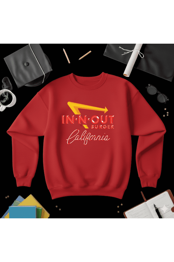 In-N-Out Burger Classic Retro Fast Food Vintage Logo Fan Sweatshirt V41467, up to size 5XL